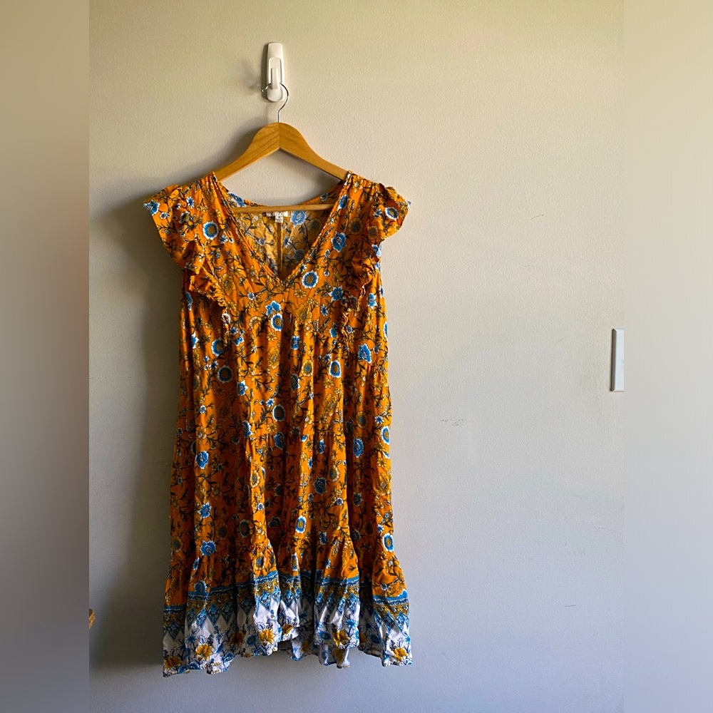 Yellow-Orange Flower Dress